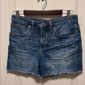 Madewell Blue Jean Shorts with Distressed Detailing